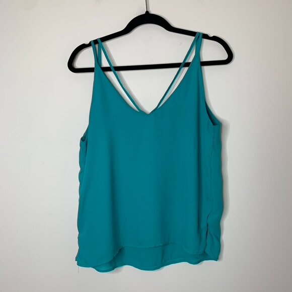 Ardene Tank Top Cami Blouse Green Teal Polyester Size Medium - Picture 5 of 14
